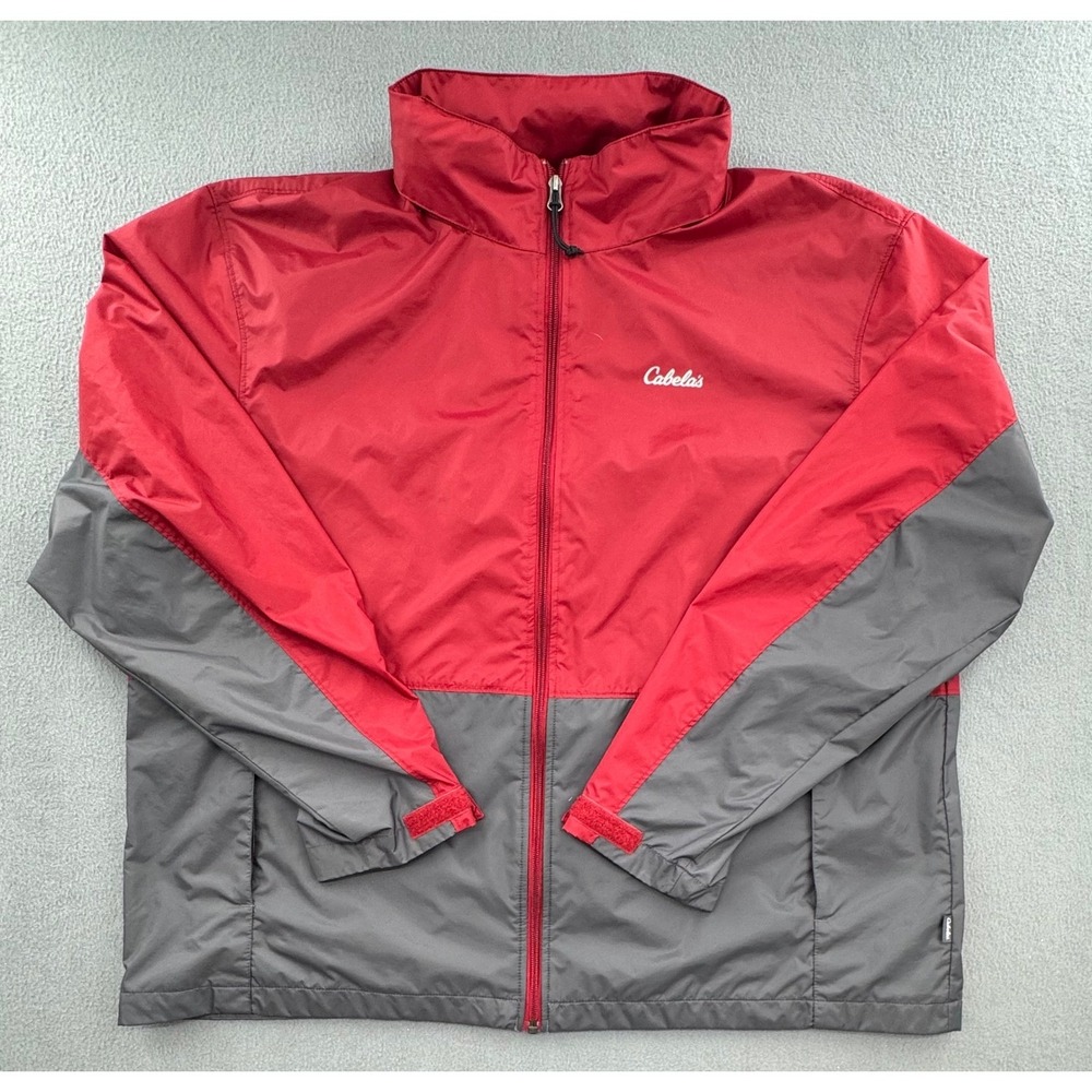 Cabelas 4MOST REPEL Windbreaker Hooded Jacket XL Y2K Outdoor Camping Performance